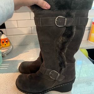 Bass faux fur grey boots